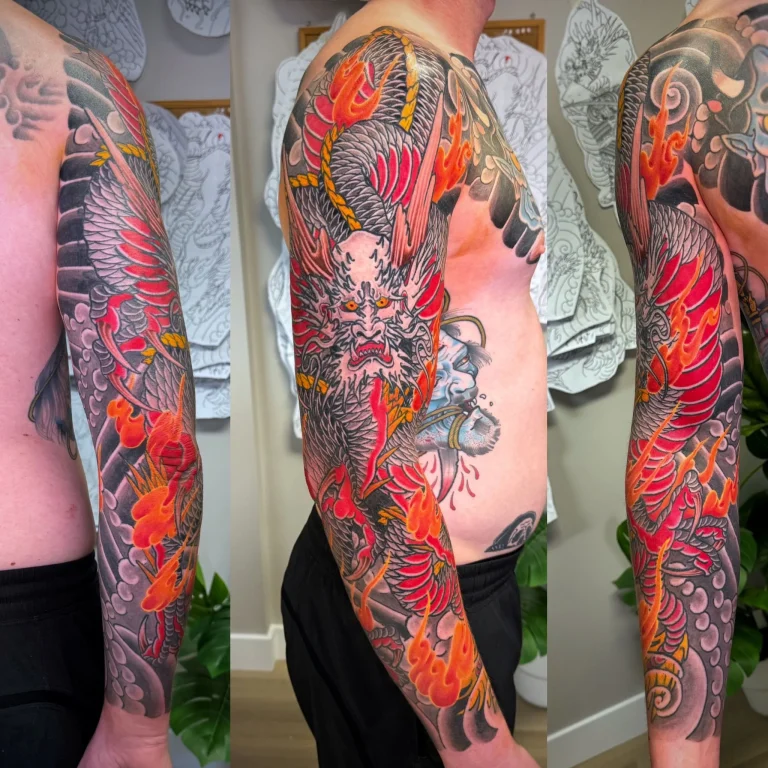 Dragon Ryu Arm Full Sleeve Japanese Traditional Tattoo Irezumi - Sleeves - Japanese tattoo Vancouver by Horiryu II