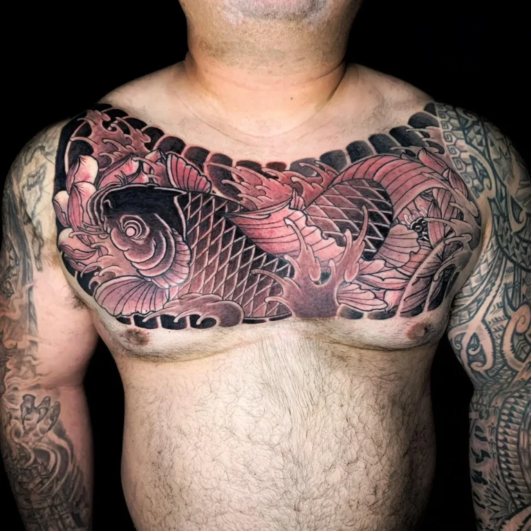 Koi Fish Chest Panel Plate Full Japanese Traditional Tattoo Irezumi - Small Pieces - Japanese tattoo Vancouver by Horiryu II