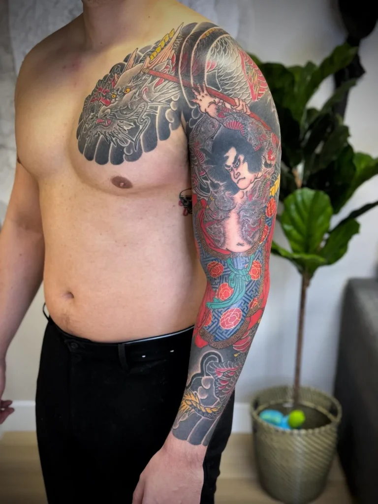 Kumonryu Shishin Suikoden Dragon Ryu Full Arm Sleeve Japanese Traditional Tattoo Irezumi - Sleeves - Japanese tattoo Vancouver by Horiryu II
