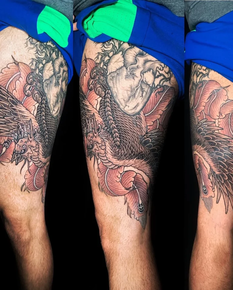 Phoenix Hoo Leg Piece Japanese Traditional Tattoo Irezumi - Small Pieces - Japanese tattoo Vancouver by Horiryu II